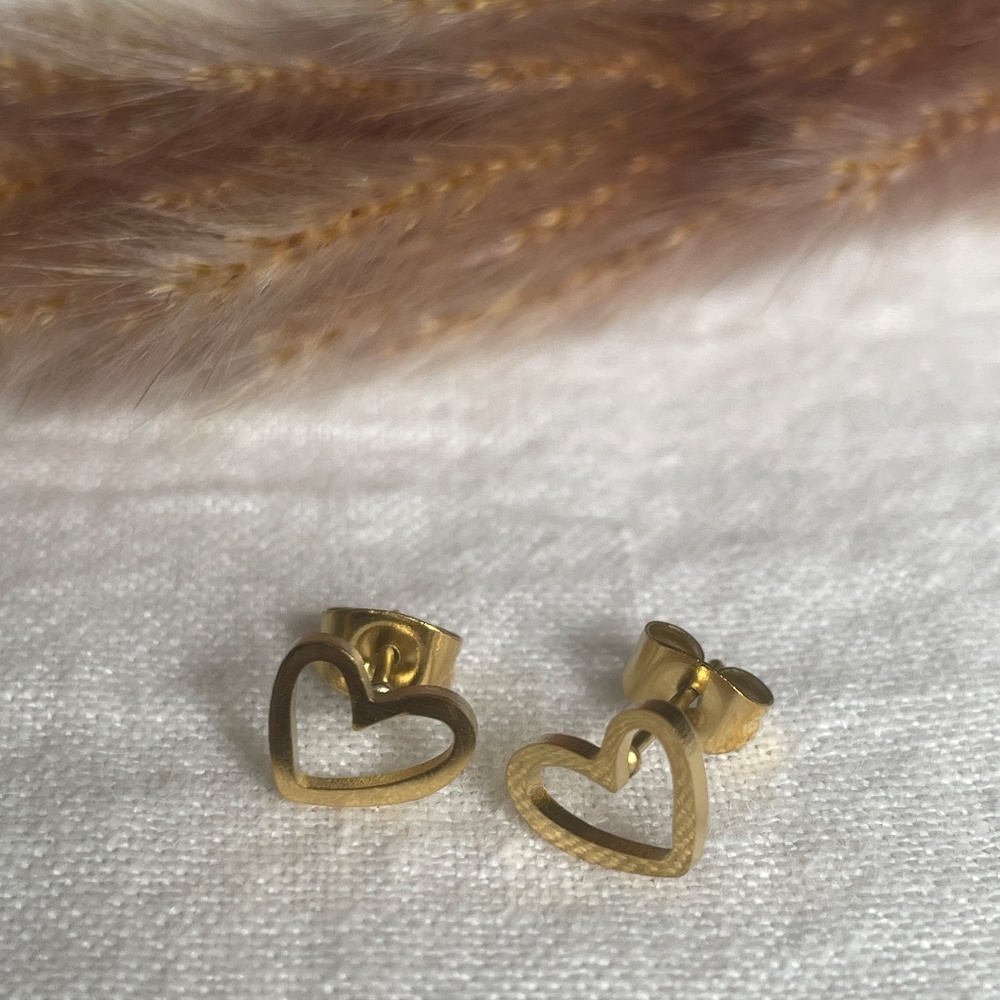 🌟Buy 2 Pairs, Get One, NWT Hypoallergenic Stainless Steel Heart Stud Ear…